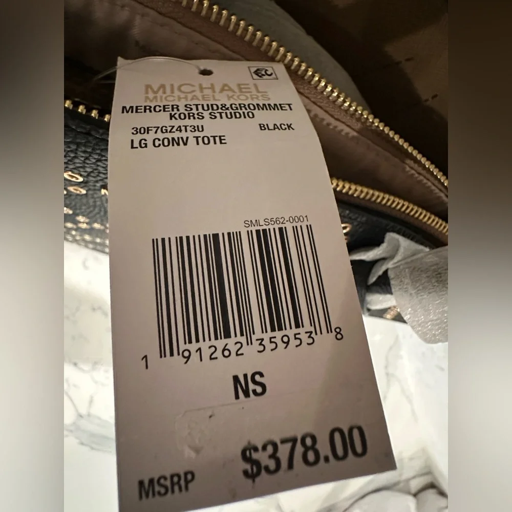MICHAEL Michael Kors Mercer Stud & Grommet Black Tote Bag - NWT - Picture 9 of 9
